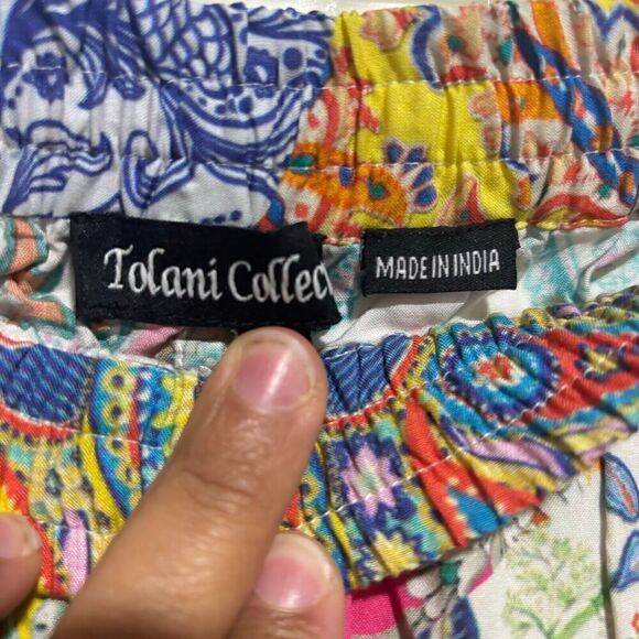 Tolani Collection Womens Pants Multicolor Medium Straight Leg Paisley Palazzo - Picture 8 of 16